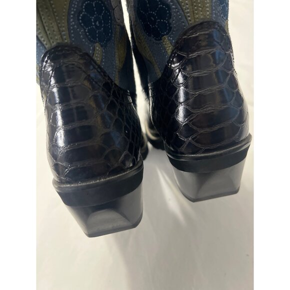 Ariat Fatbaby Floral Embroidered Leather Snakeskin Western Boots US 6.5 - Picture 5 of 10